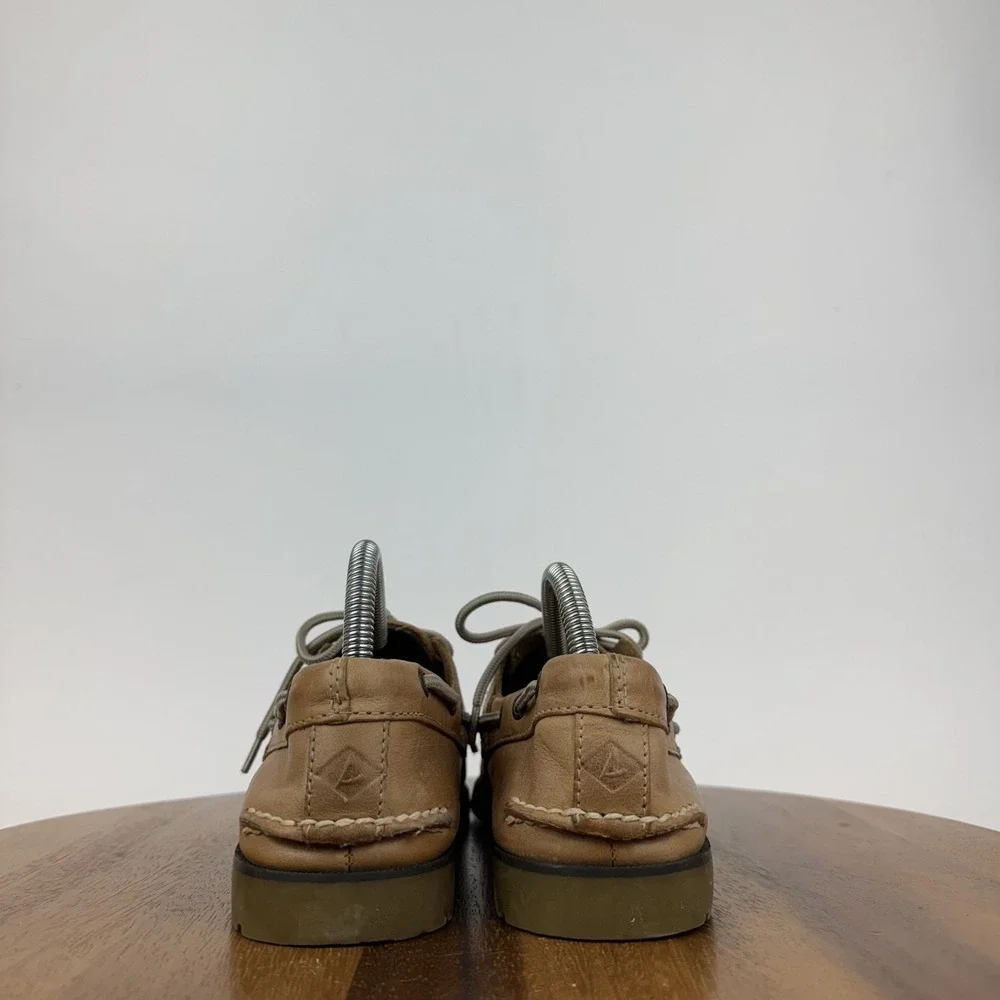 Mens Sperry Authentic Original Brown 2-Eye Leather‎ Boat Shoes Size 8 M GUC
